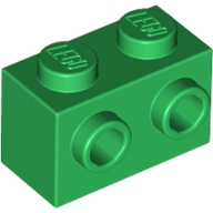 Lego kostka (kostička) 1x2 s nopy na jedné straně, zelená (6129807)